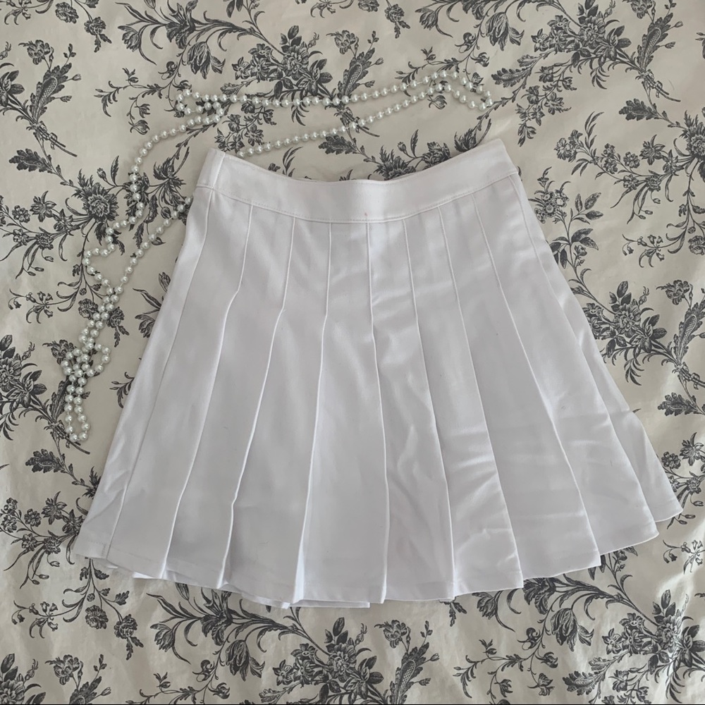 y2k white tennis skirt